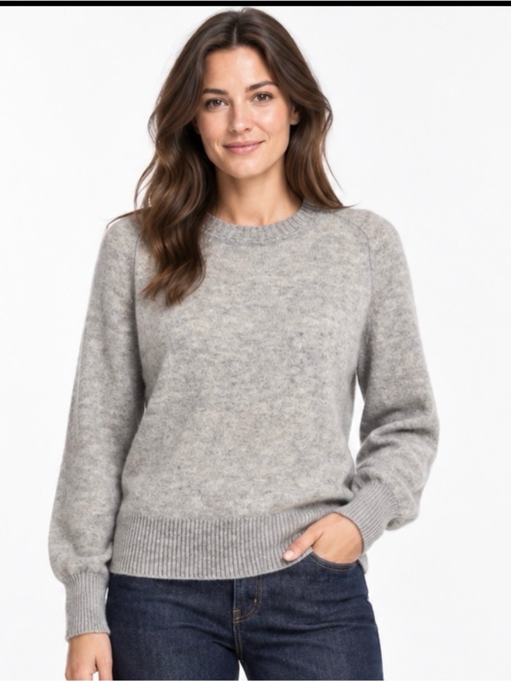 The Limited 100% Cashmere Crewneck Sweater Women’s XL Heather Gray